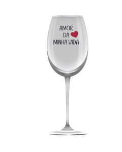 TAÇA VINHO CASAL UNIDO AMOR DA MINHA VIDA