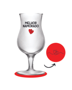 TAÇA + PORTA COPOS MELHOR NAMORADOS