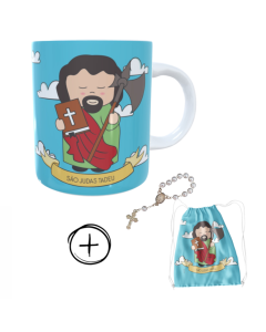 Caneca + kit terço São Judas