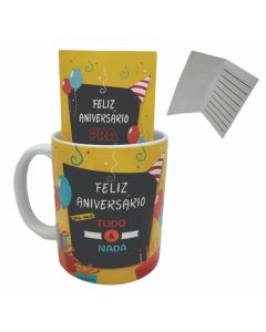 CANECA ANIVERSÁRIO + CARTÃO