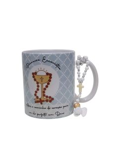 CANECA PRIMEIRA EUCARISTIA AZUL + TERCINHO