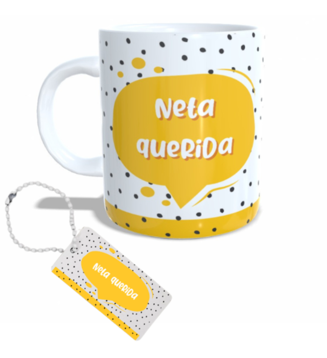 CANECA + CHAVEIRO NETA
