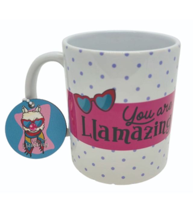 CANECA COM CHAVEIRO LHAMA