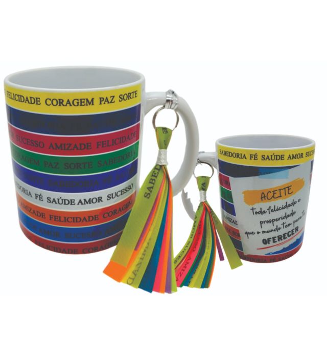 CANECA FITINHAS COM CHAVEIRO