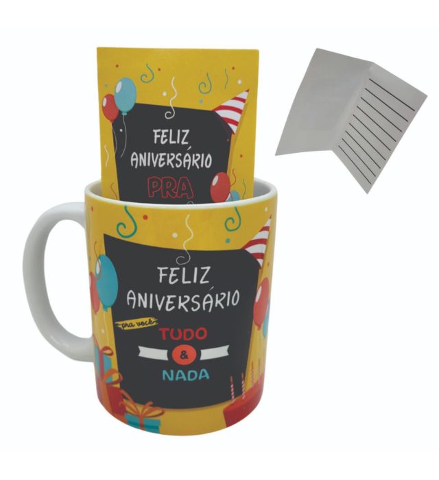 CANECA ANIVERSÁRIO + CARTÃO