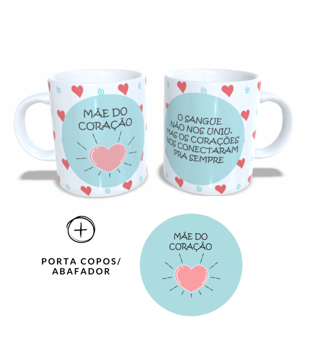 CANECA + ABAFADOR MÃE DO CORAÇÃO