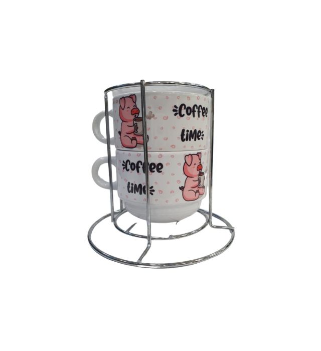 TORRE DUPLA CANECAS COFFE TIME