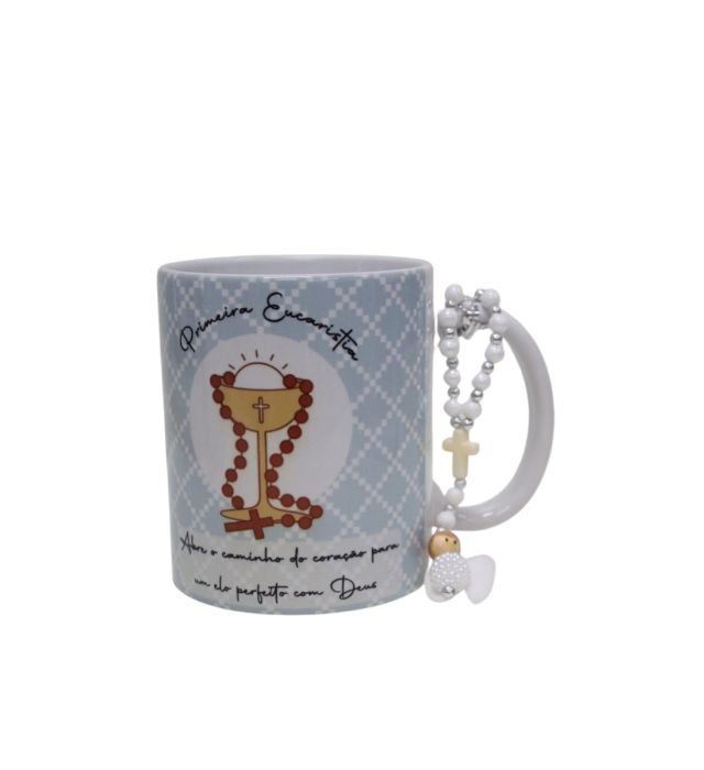 CANECA PRIMEIRA EUCARISTIA AZUL + TERCINHO